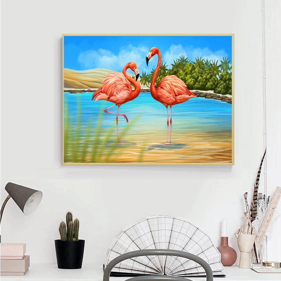 Картина по номерам на холсте с птицами и животными | Дом сад