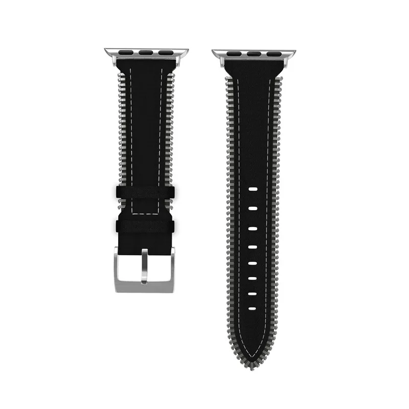 

Genuine zipper leather loop Band for iWatch 40mm 44mm Sports Strap Tour band for Apple watch 42mm 38mm Series 2 3 4 5 6 SE Strap