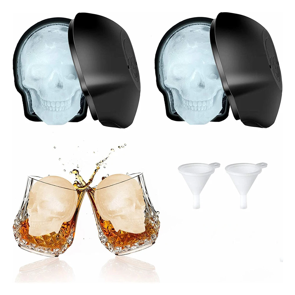 3D Skeleton Ice Tray Sigle Holes Silicone Small Drink Whisky Skull Cube Mold Party Candy Lattice Cake Model |