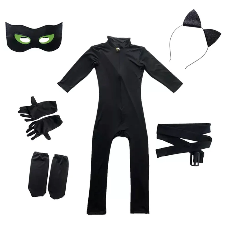 Пасхальный комбинезон для косплея маринетта Черный кот Детский костюм детей