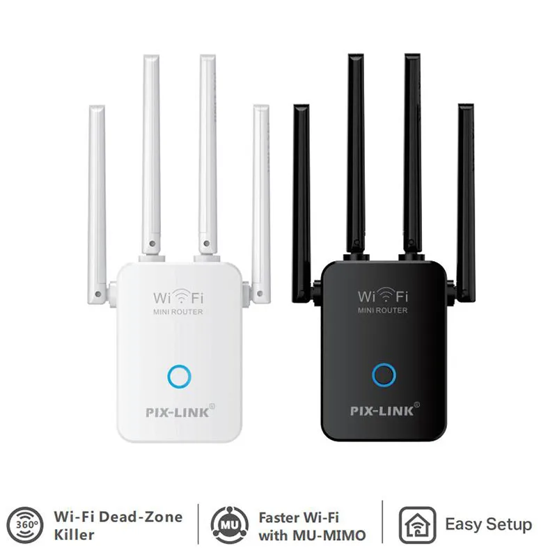PXLINK WR32Q Wireless Repeater Wifi Router 300M Signal Amplifier Extender 4 Antenna Router Signal Amplifier Suitable For Home