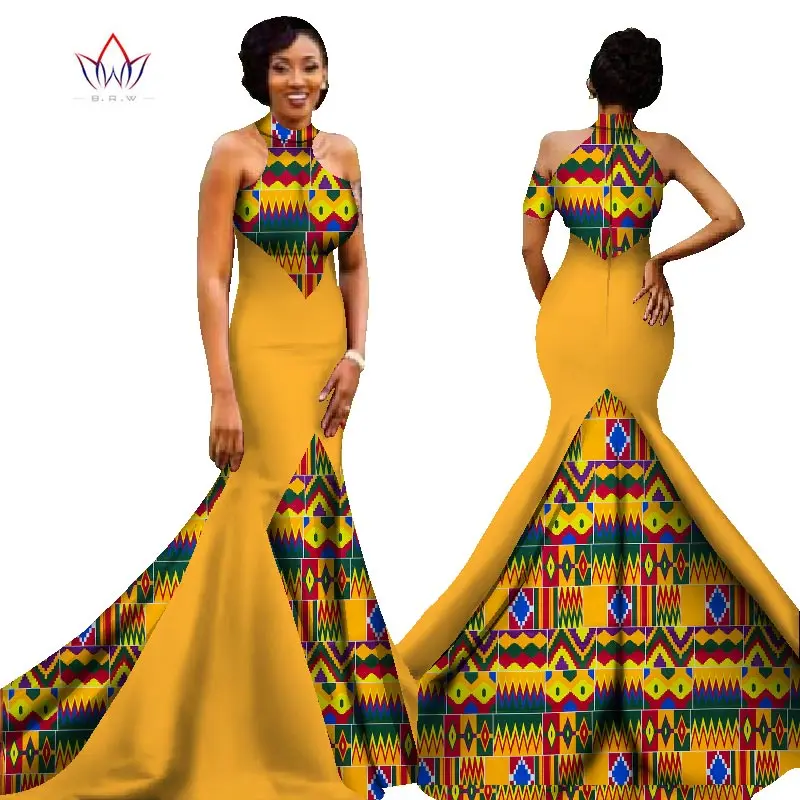 Платье-русалка в африканском стиле, Новое поступление, без рукавов, длина до пола, женское вечернее платье для торжественных случаев, африканские вечерние платья для женщин, WY1314 - Цвет: 1