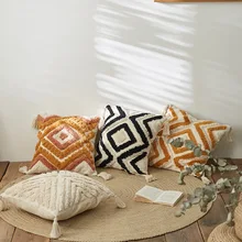 3D Rhombus Faux Fur Nordic Home Decor Plush Pillow Cover Geometric Decorative Throw Pillow Case Soft Cozy Bed Sofa Cushion Cover (1)