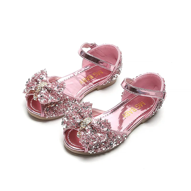 

Pink Sky blue Silver Summer Girls Shoes Children Sequin crystal princess Shoes Kids Sandals Grils Sandal 3 4 5 6 7 8 9 10 11-12T