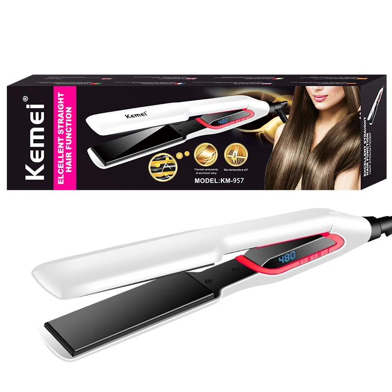 Электрический утюжок для выпрямления волос с ЖК-дисплеем 110-240 В | Красота и