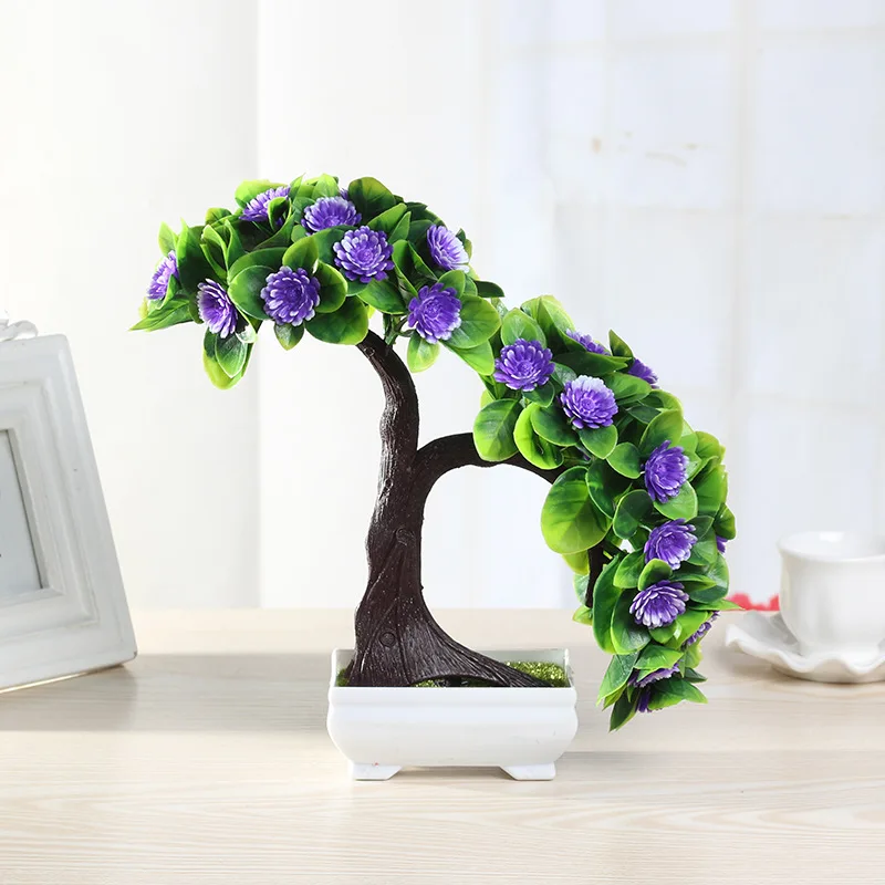 

Pastoral Simulation Green Plant Fake Flower Potted Set Indoor Living Room Green Plant Finished Ornaments Fake Plants Home Decor