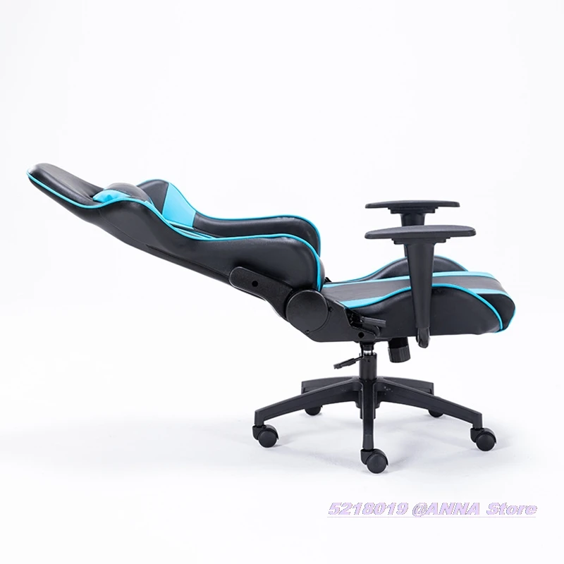

Hot Ergonomic Gaming Chair with Cushion Armrests Black HomeOffice Swivel Blue Arched Seat Large Angle Recliner Modern Minimalist