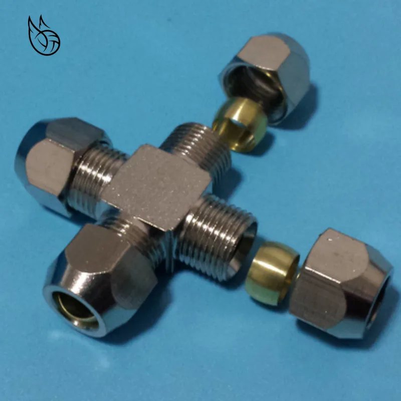 4 6 8 10 12mm Pipe OD 4way Brass oil Compression Tube Fittings Connector|Фитинги для труб| |