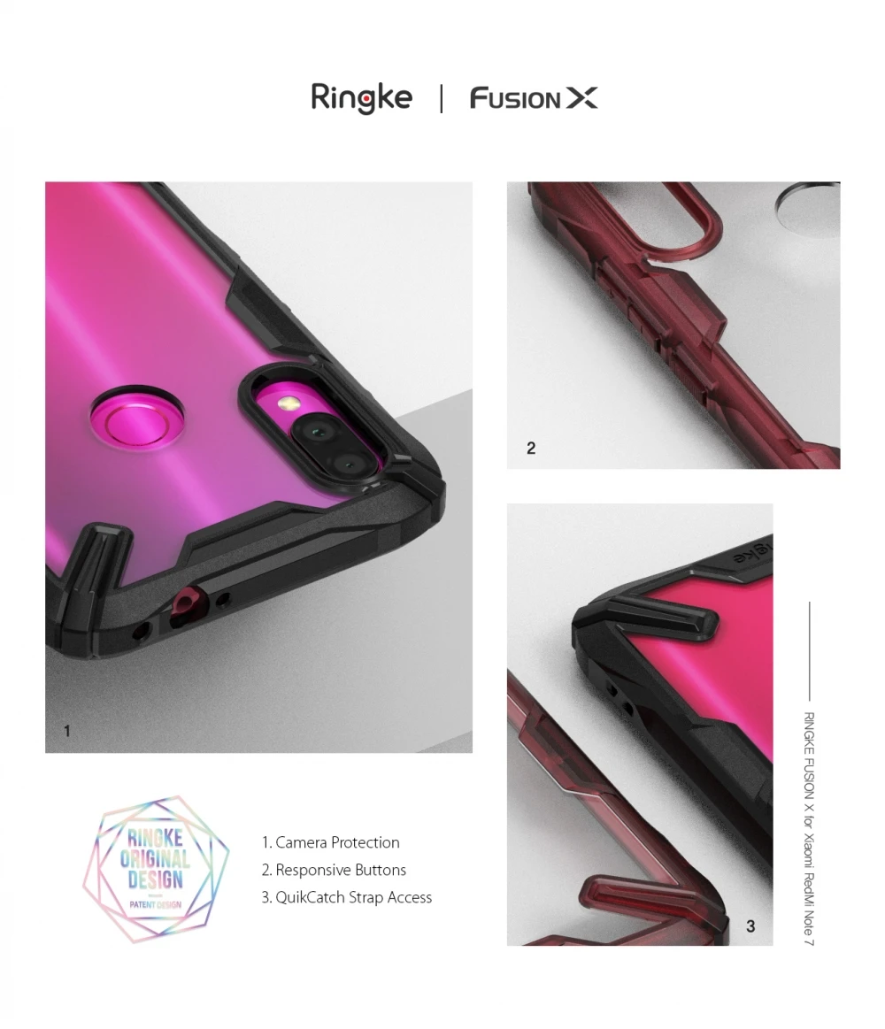 Ringke Fusion X для Xiaomi Redmi Note 7 Чехол прозрачный жесткий PC задняя мягкая TPU рамка чехол