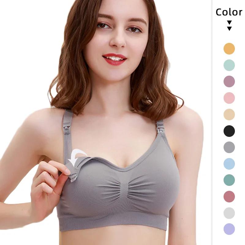 

Nursing Bra Without Bones Maternity Bras Pregnancy Clothes Prevent Sagging Breastfeeding Women Breathable Lactancia Feeding Bras