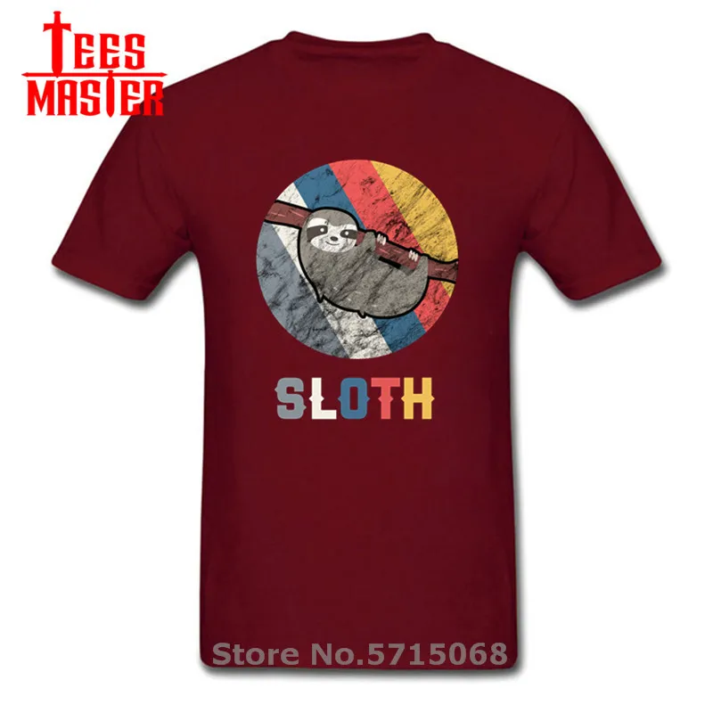 Винтаж Ретро Ленивец с забавным мультипликационным принтом Футболка длинным