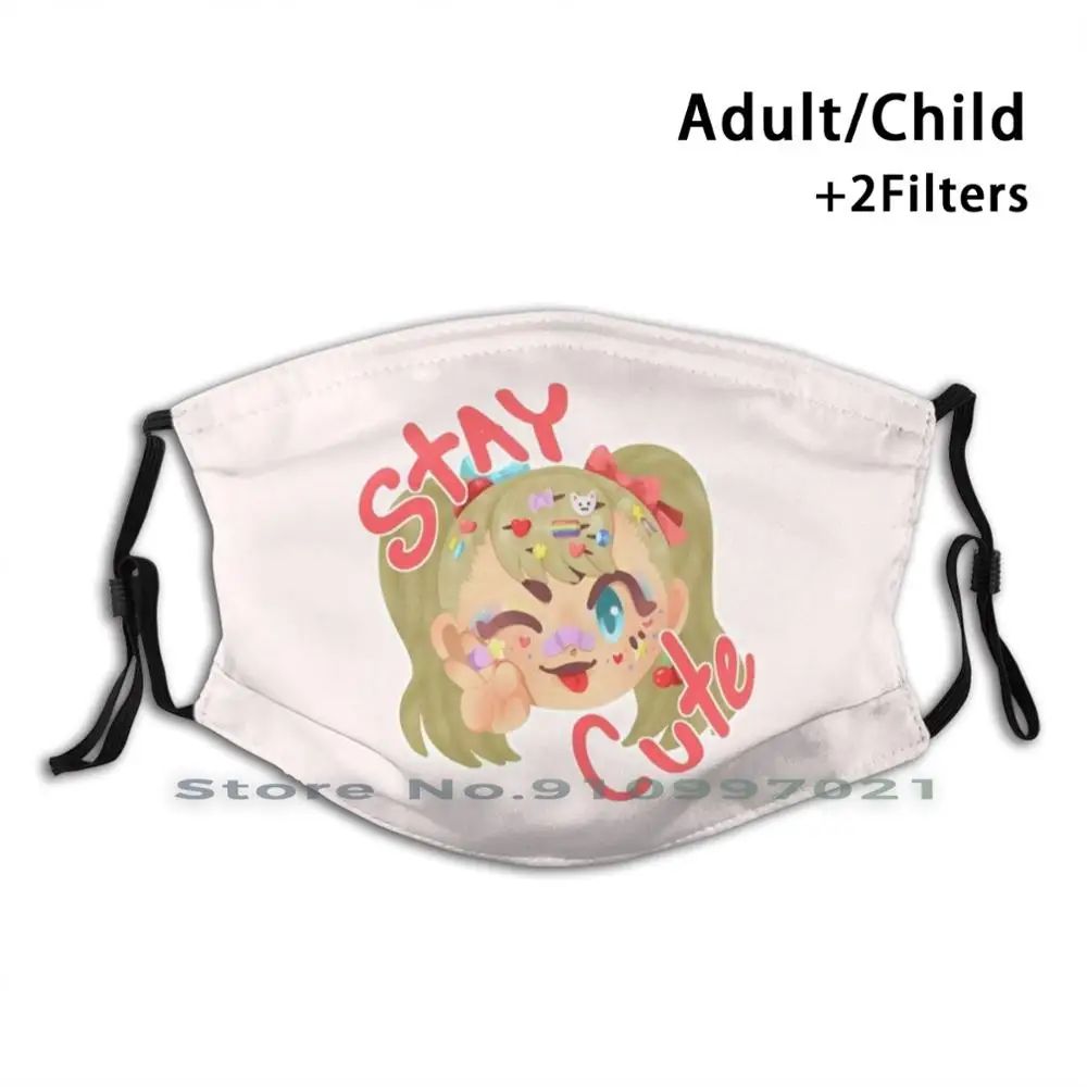 

Stay Cute! Custom Design For Child Adult Mask Anti Dust Filter Print Washable Face Mask Cute Harajuku Decora Street Fashion