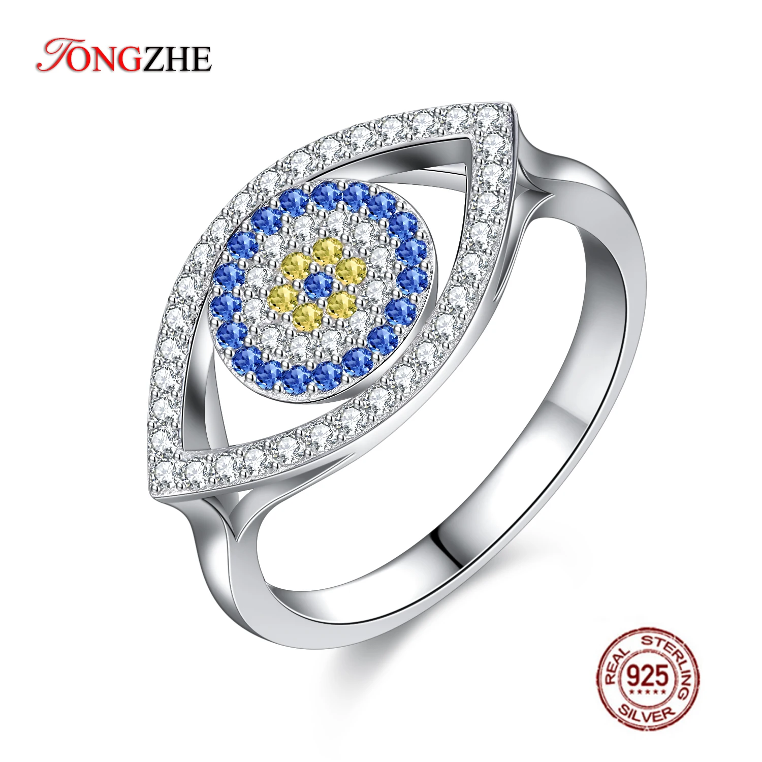 TONGZHE обручальное кольцо аутентичное искусственное серебряное с любовью