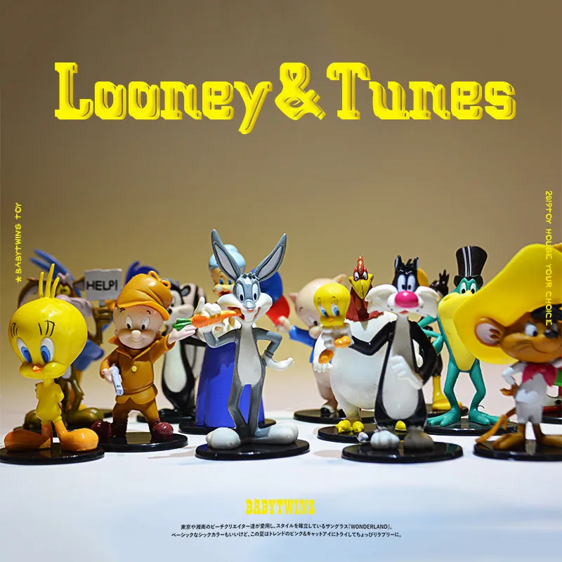 16 шт. 7 8 см Looney Tunes Bugs Bunny коллекция украшение для дома фигурки игрушки|Игровые и