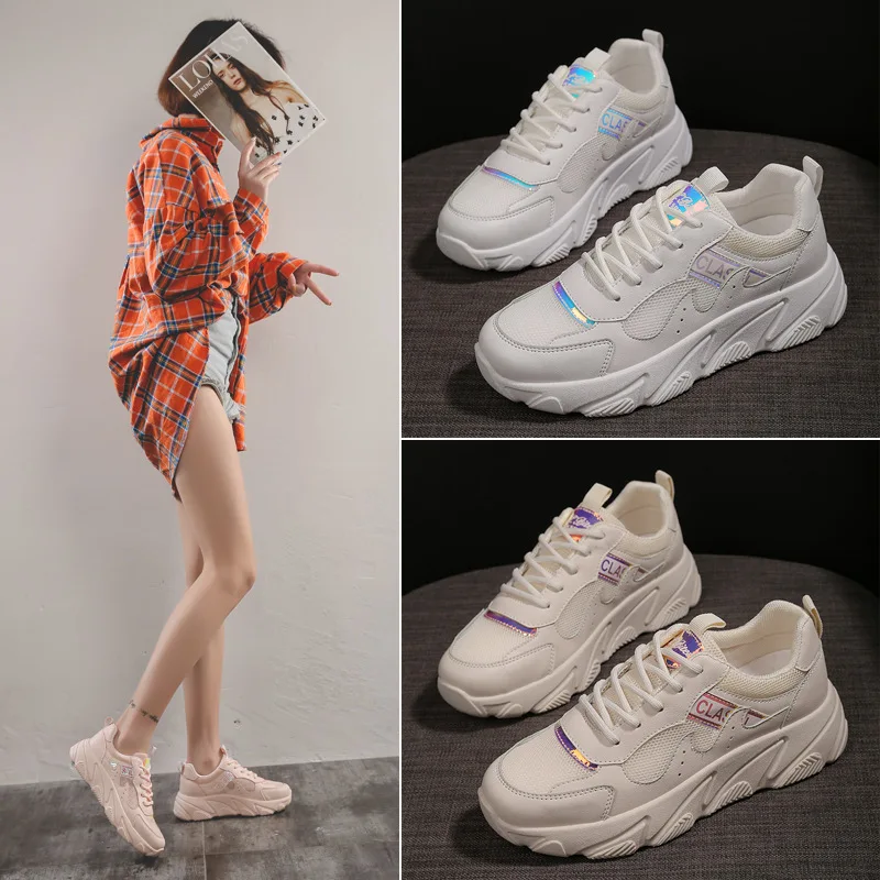 2019 Брендовые женские/женские модные повседневные женские кроссовки на толстой