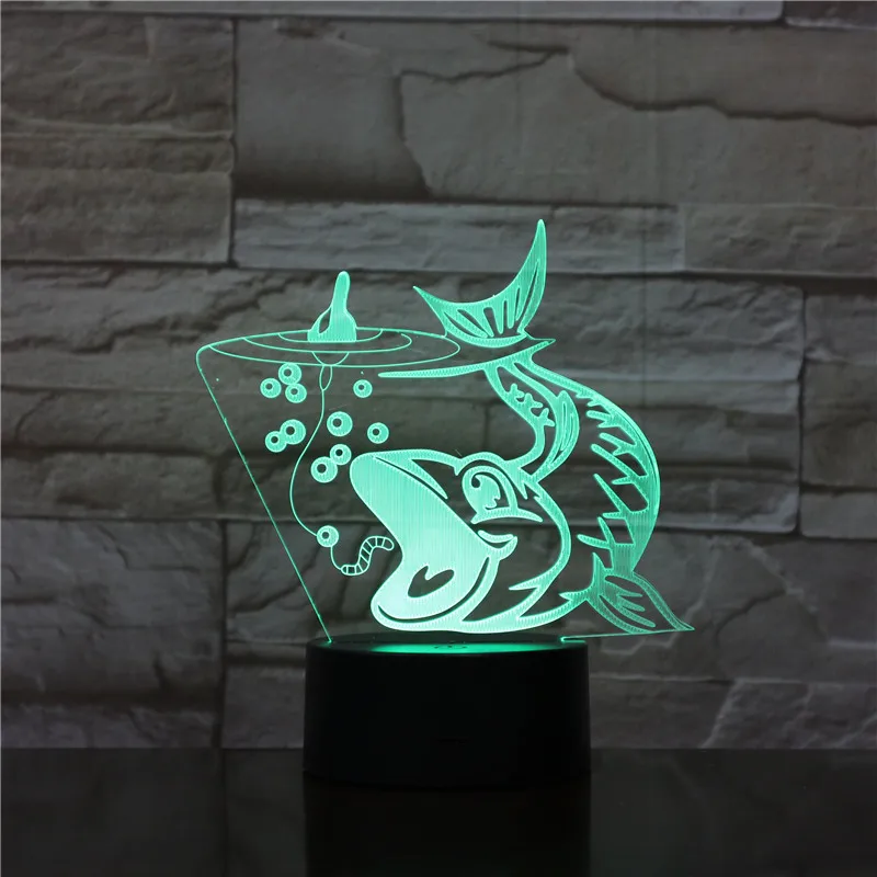 

СВЕТОДИОДНЫЙ ночник в форме рыбы, 7 цветов, 3D, RGB, настроение, животное, USB, сенсорный Настольный светильник, домашняя, спальня вечерние ринка, ...