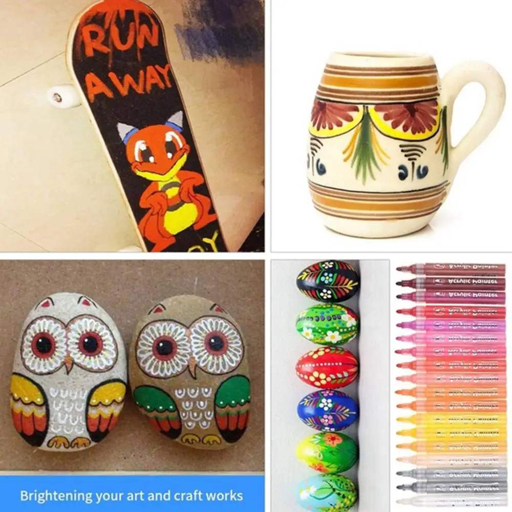 12/24 Цвета/набор акриловых маркер с перманентной краской ручка для Керамика