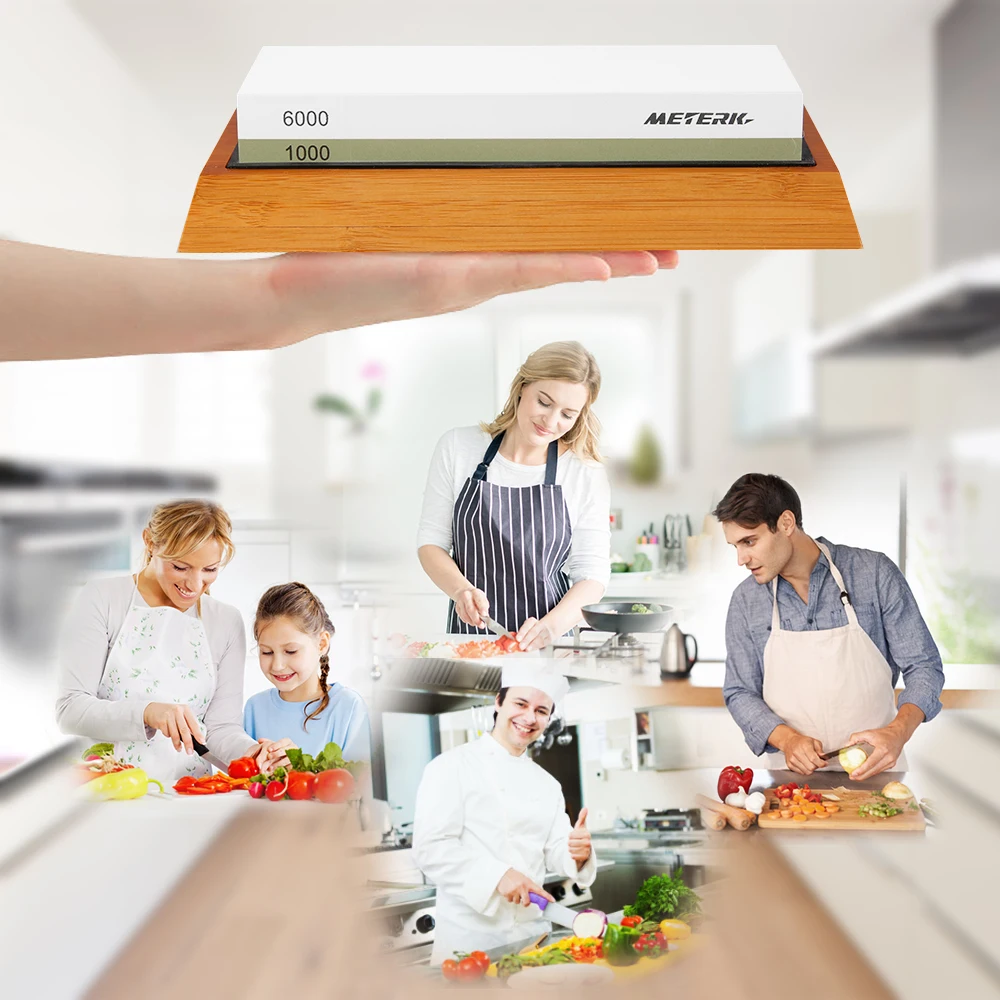 

1000/6000 Grits Double-Sided Knife Sharpening Stone set Knife Sharpener Kitchen Knives Grindstone