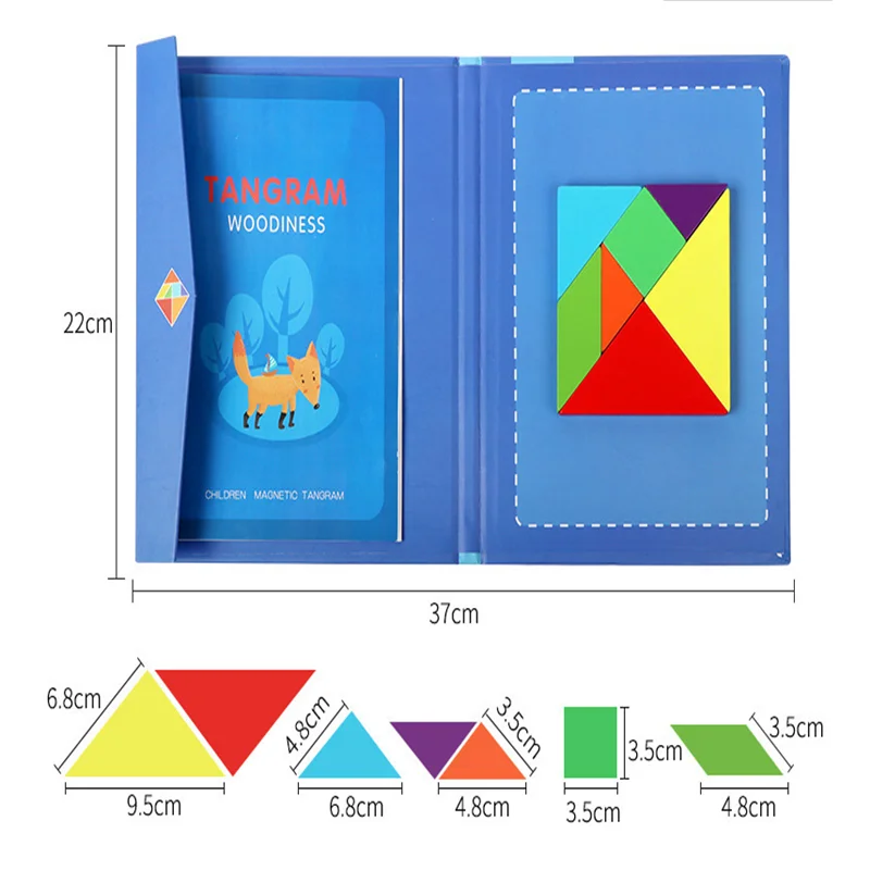 Магнитные 3D головоломки Tangram игра Монтессори Обучающие Настольные игры для