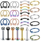 Титановые круглые штанги 16 г Bananabells Labret Stud Captive Bead Body Jewelry Пирсинг Кольца универсальные ювелирные изделия для тела