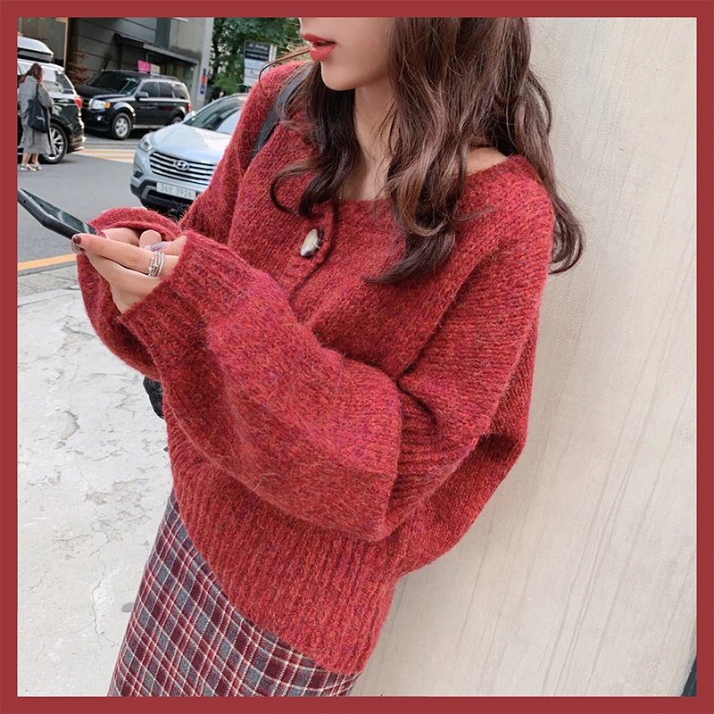 MISHOW новинка зимы Vneck толстый свитер для женщин Повседневный с длинным рукавом на