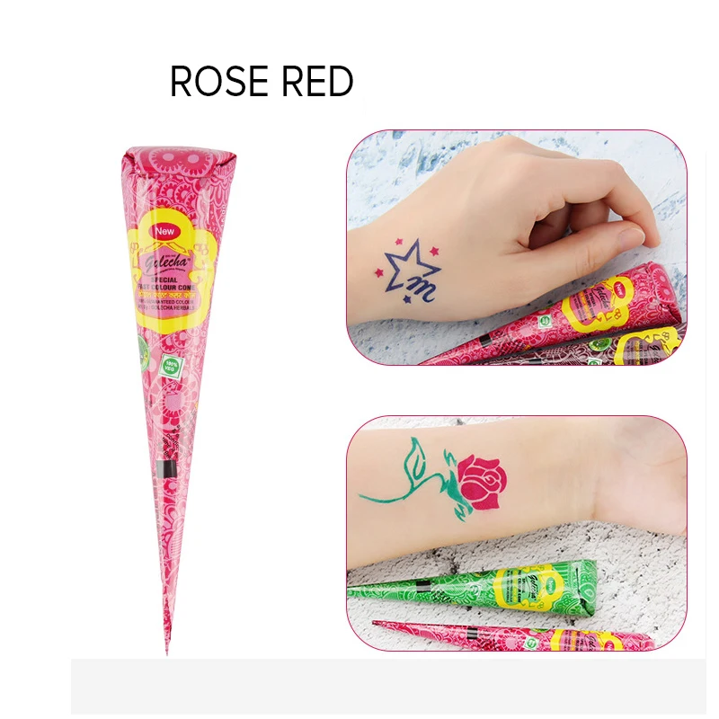 1 шт. индийская черная коричневая хна тату паста конусы 6 цветов женский боди арт