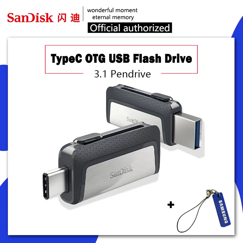 USB флеш-накопитель sandisk type C OTG 64, 128 ГБ, флешка 128 ГБ, 64 ГБ, 32 ГБ, 256 ГБ, флеш-накопитель 3,1, USB флешка, диск на ключ, память для телефона