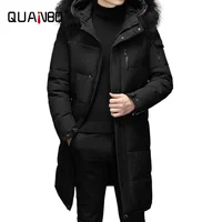 Men's Thickened Down Jacket -30 Winter Warm Down Coat 2021 New Men Fashion Long White Duck Hooded Down Parkas Plus Size 5XL