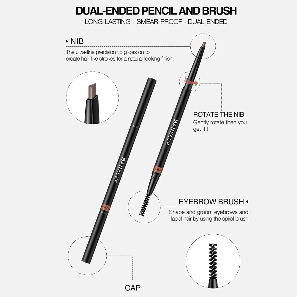 

BANXEER Eyebrow Pencil Waterproof For Eyebrows Cosmetics Eyebrow Marker Enhancer Brown Tattoo Pen Eyebrow Pencil With Brush Ma