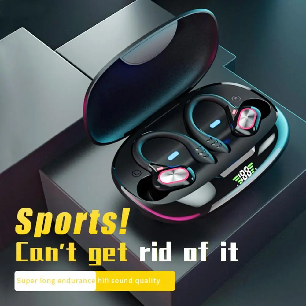 

Bluetooth-наушники со светодиодным дисплеем, водостойкие, Hi-Fi