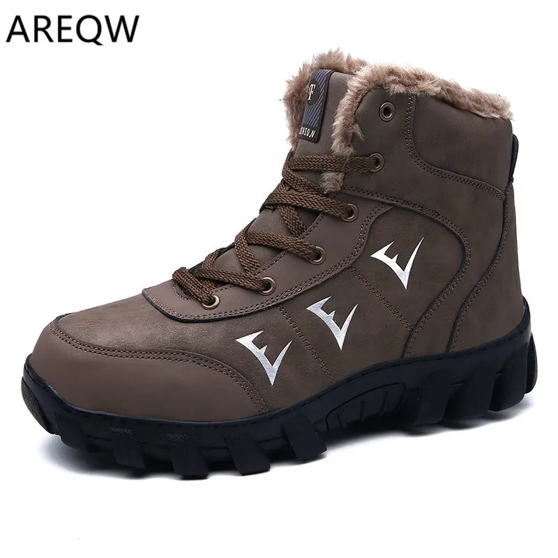 Зимние мужские ботинки на меху коллекция 2019 года теплые кожаные зимние Мужская