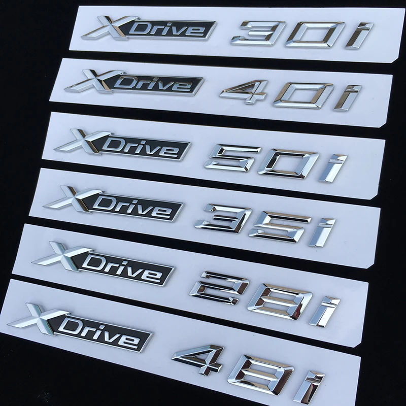 2PCS XDrive 18i 20i 25i 28i 30i 35i 40i 48i 50i Fender Emblem Badge X1 X3 X4 X5 X6 X7 Car Styling Discharging Sticker Old&New