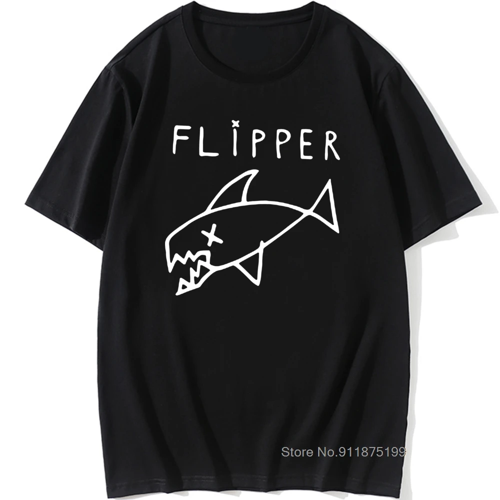 Flipper Fish Rock Music Band T shirt uomo 100% cotone O'Neck Tshirt uomo t-shirt Retro Mens Tees top Drop Shipping