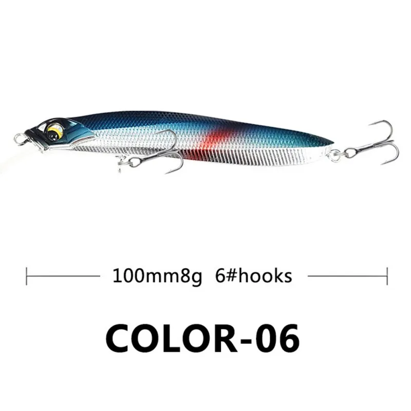 

1 PC Ocean Fishing bait 6# hook 10cm 8g Spoon Metal Jig Fishing Lure Fishing Lures 3D Eyes