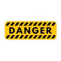 Funny Danger Warning Reminding KK Car Sticker Waterproof Reflective Laser Fashion Decals PVC 168CM X 6CM
