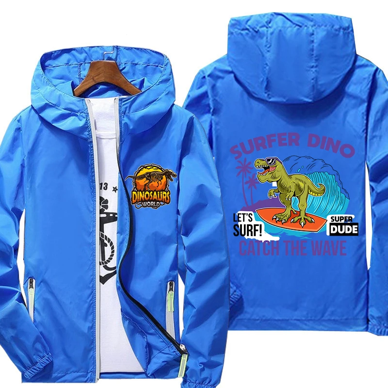 

Jurassic dinosaur print ultra-thin camping outdoor fishing quick-drying waterproof sunscreen breathable hooded windbreaker