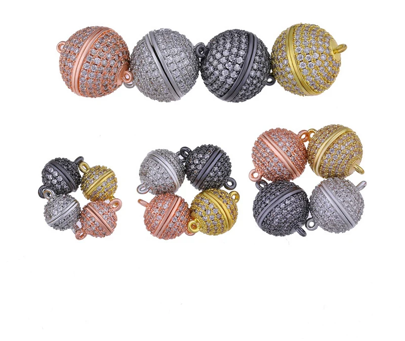 

3pcs AAA Cubic Zirconia Connect Buckle Magnet Clasps Accessories For Women Beads Jewelry Making