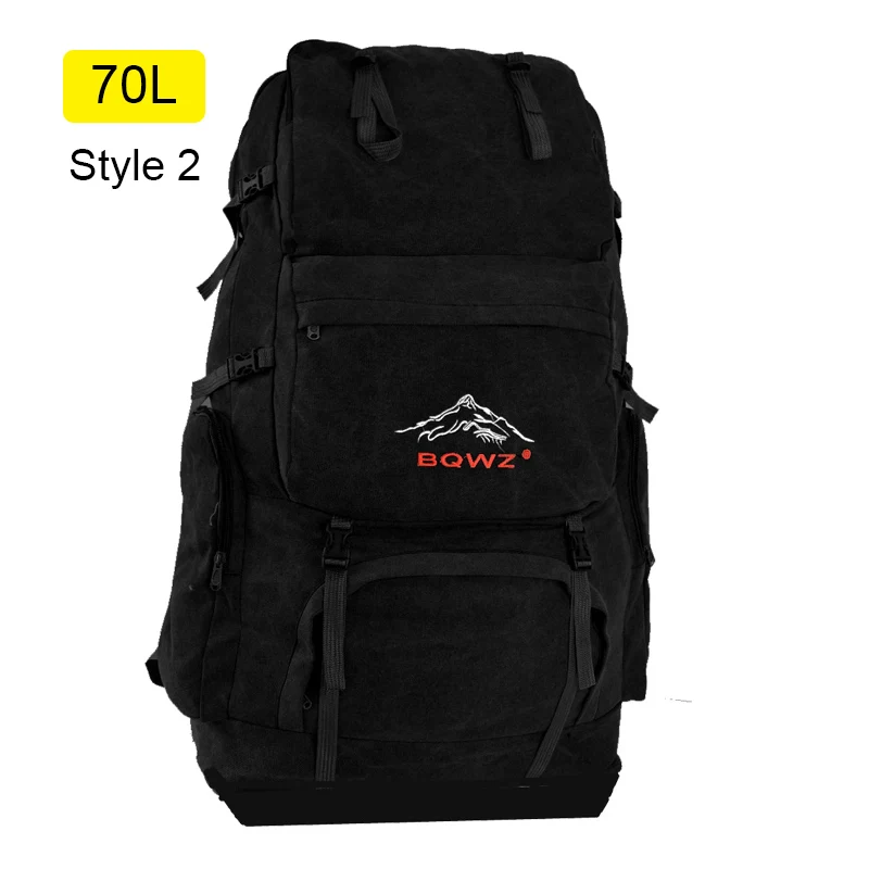 Style 2 Black 70L 60л большая походная сумка, рюкзак для путешествий, брезентовый армейский военный рюкзак, многофункциональная сумка для багажа, для альпинизма, Мужская походная сумка Tas XA26D - Цвет: Style 2 Black 70L