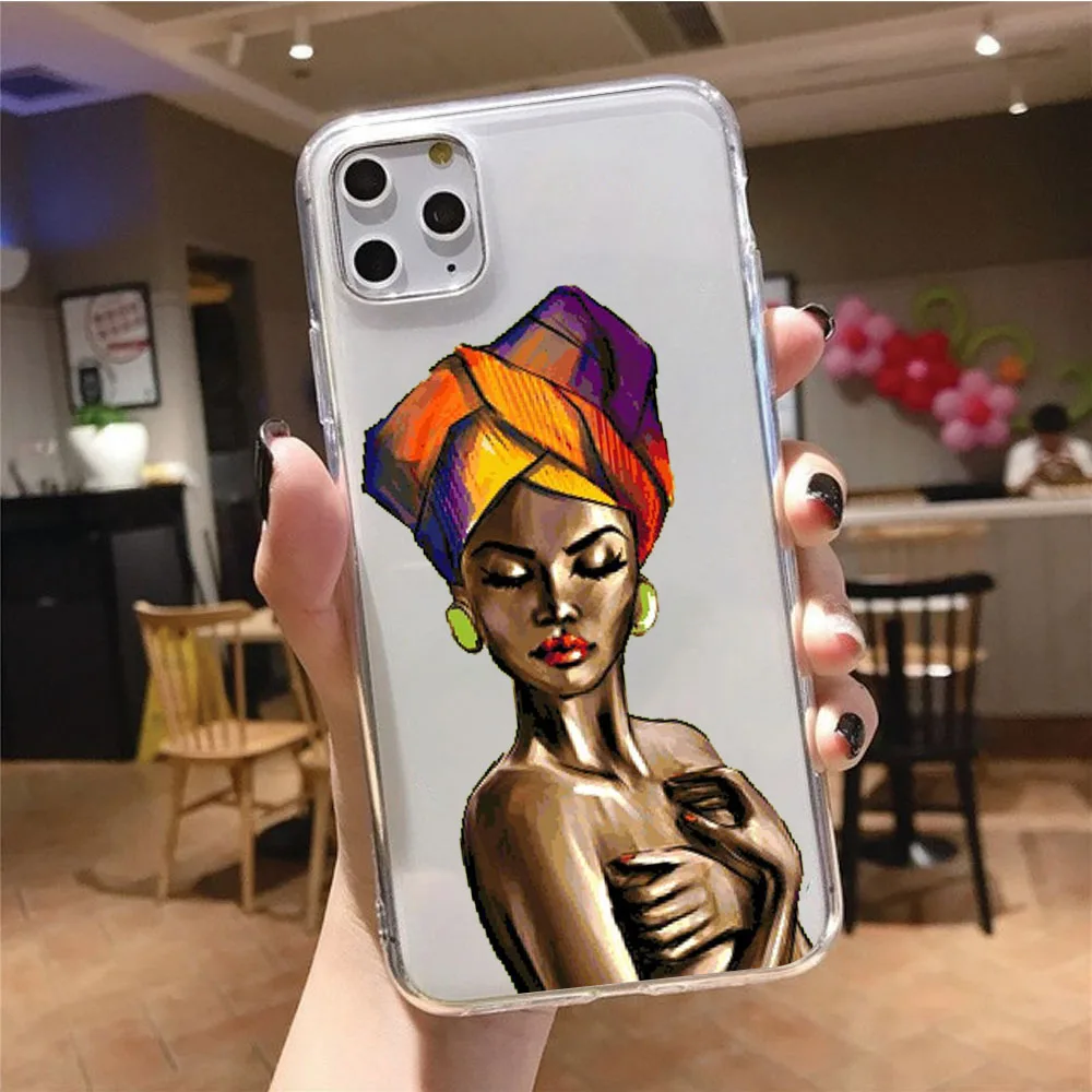 Cartoon South Africa Woman Phone Case For iphone 14 13 Pro Max 12mini 12 11 ProMax XS MAX XR SE2 8 7 plus X
