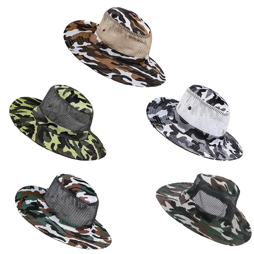 Для мужчин и женщин Военная камуфляжная Панама с широкими полями Защита от