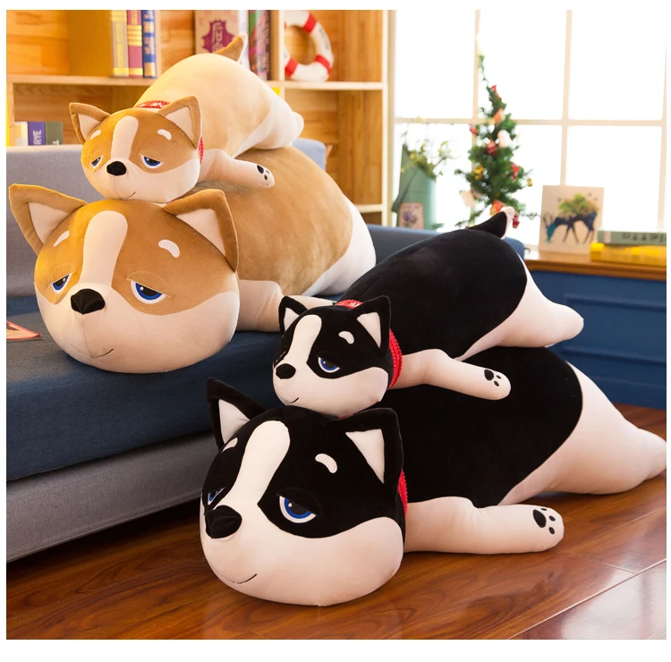 50 см милый сонный Сиба ину плюшевая подушка Хаски плюшевый щенок кукла собака