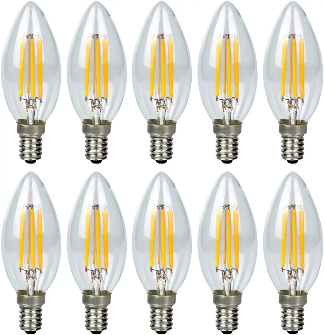 

GreenSun 10pcs LED Candle Lamp Bulb E14 Vintage Lamp C35 220v LED Globe 6W Dimmable Filament Edison LED Light Bulbs