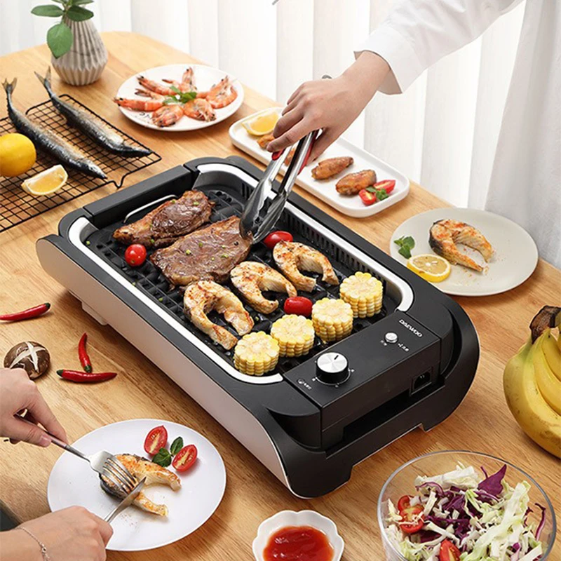 dysk s140 household barbecue pan multifunctional smokeless barbecue grill 1400w aluminum alloy pan barbecue 220v 50hz free global shipping