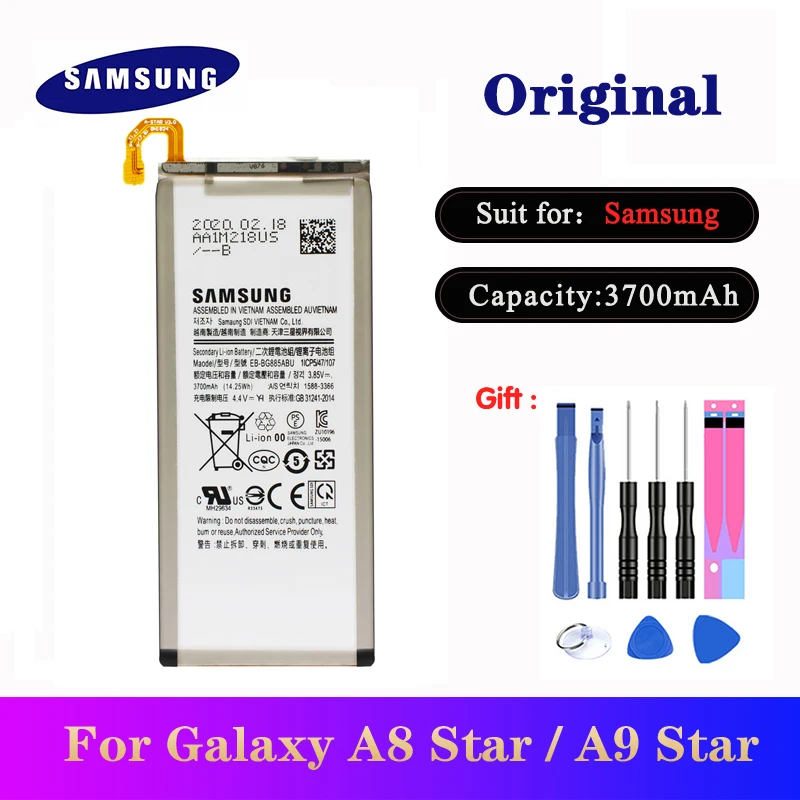 5 шт./лот Samsung A8 аккумулятор 3700 мАч для Galaxy /A9 Star EB BG885ABU G8850 G885Y оригинальная сменная