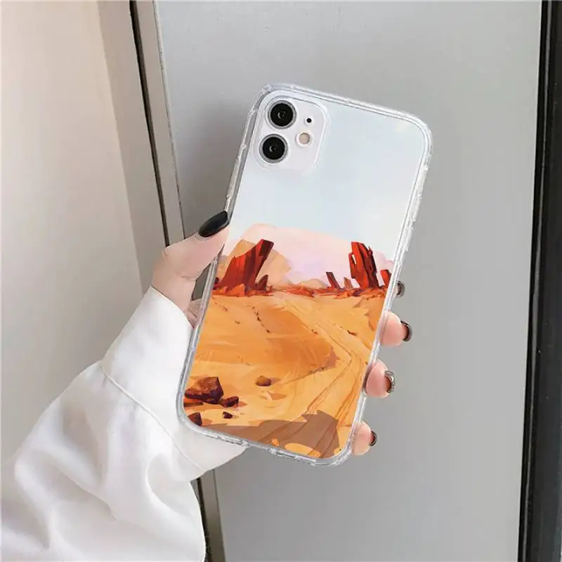 

highway landscape Abstract art Phone Case Transparent soft For iphone 5 5s 5c se 6 6s 7 8 11 12 plus mini x xs xr pro max