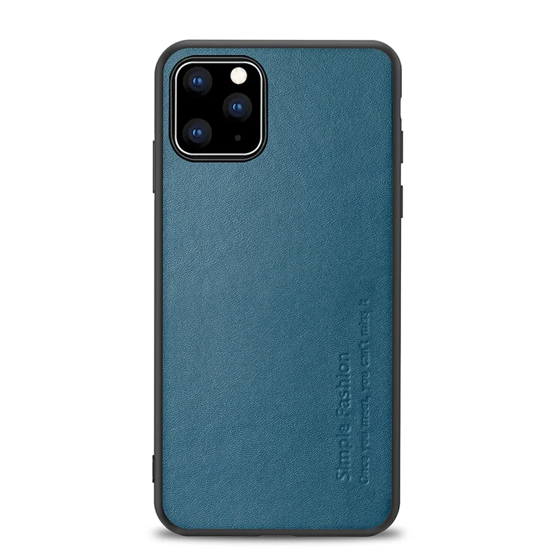 Для iPhone X Xr Xs 11 Pro Max Роскошный чехол из натуральной кожи для iPhone 7 8 Plus анти-осенняя крышка - Цвет: BLUE