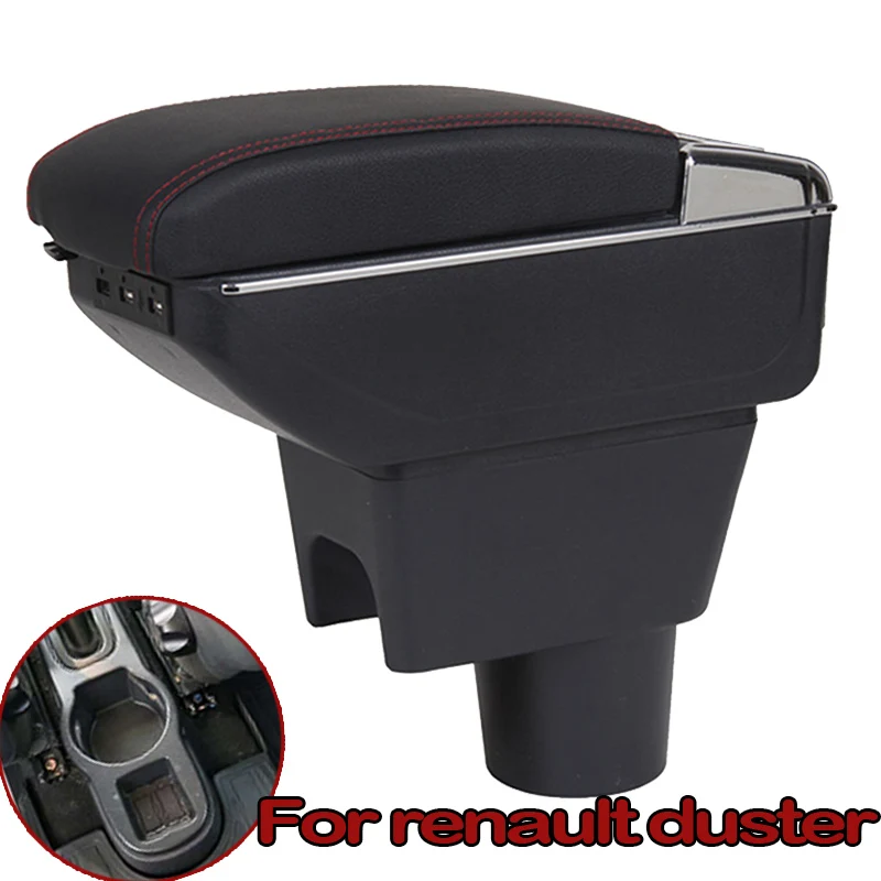 

Поворотный подлокотник для Renault Dacia Duster I 2010-2020, коробка для хранения центральной консоли, пепельница, держатель для чашки