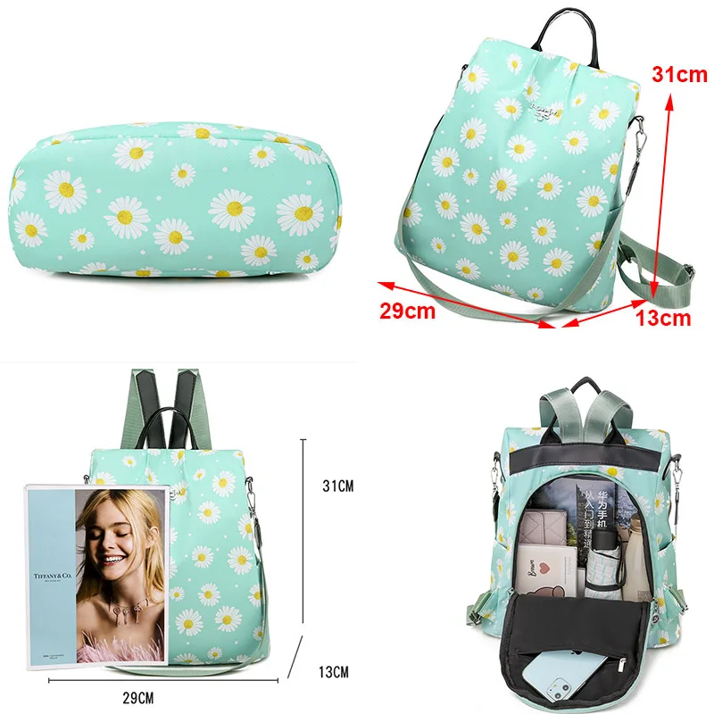 Модные сумки через плечо с цветочным принтом для женщин рюкзак новые