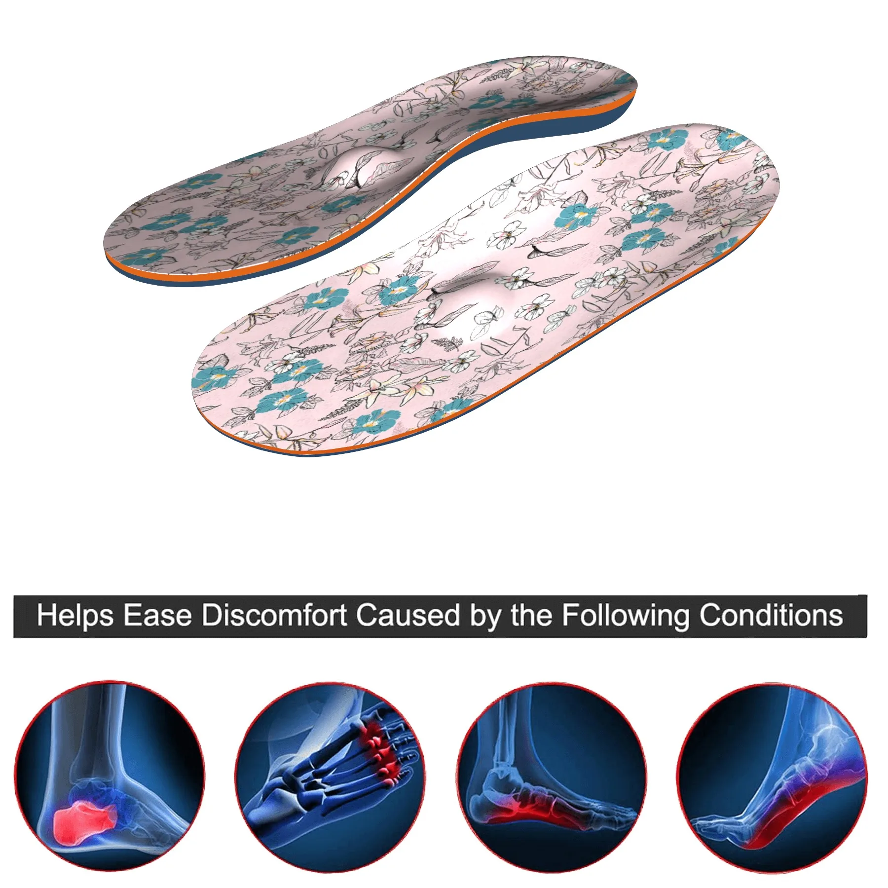 Flat Feet Arch Support Orthopedic Insoles,Relieve Foot Pressure and Fatigue,Plantar Fasciitis Orthotic Insoles Men Women