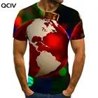 QCIV Рождественская Футболка мужская карта мира аниме одежда украшение футболки повседневные психоделические футболки 3d мужская одежда панк-рок